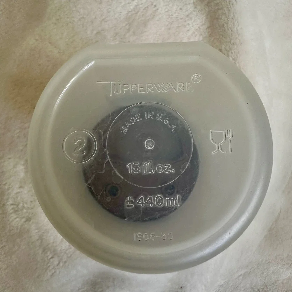 Vintage Tupperware‎ Modular Mates Round 1606 Brown Flip Lid 15oz USA